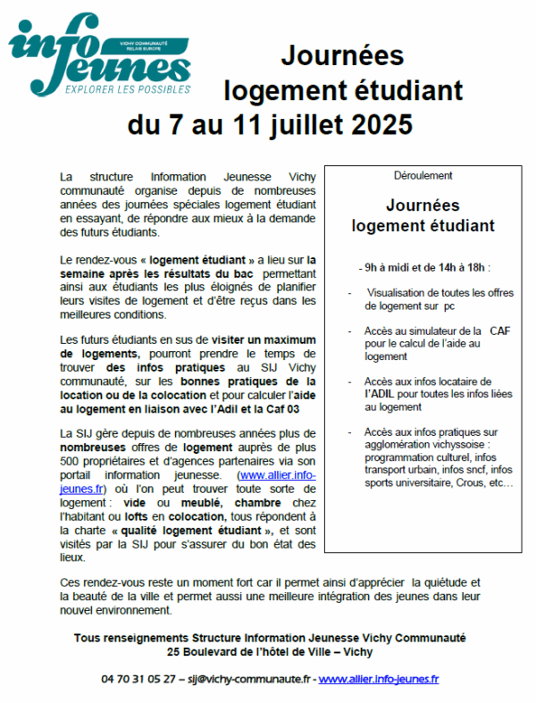 Communique de presse Journees logement etudiant